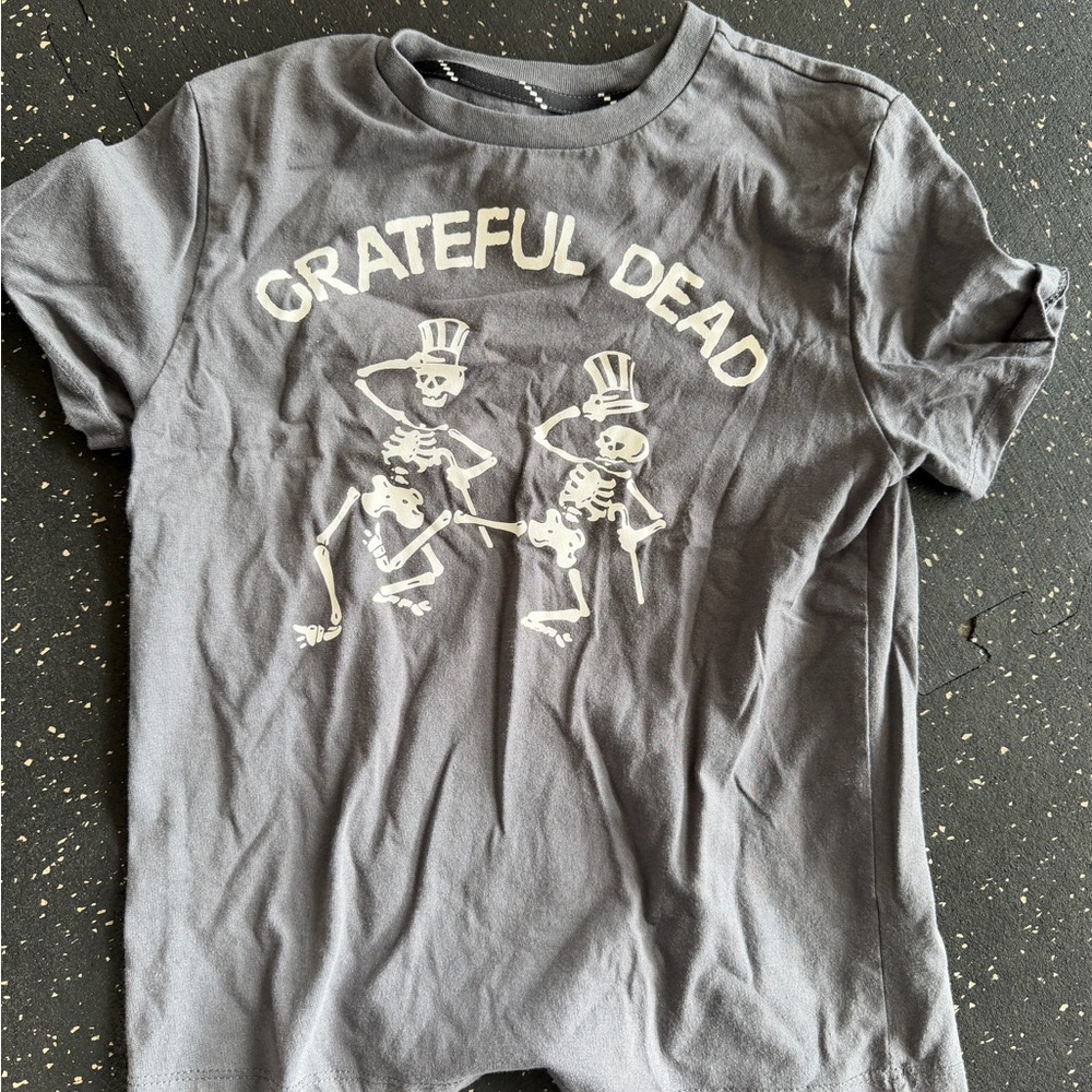 Grateful Dead Kids Charcoal Tee with Skeleton Design